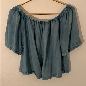 Denim off the shoulders top